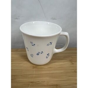 Corelle Corning USA Coffee Mug Blue‎ Floral Sprigs – Made in Taiwan